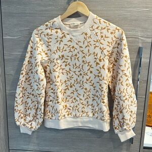 Ulla Johnson bell sleeve golden leave print sweat shirt